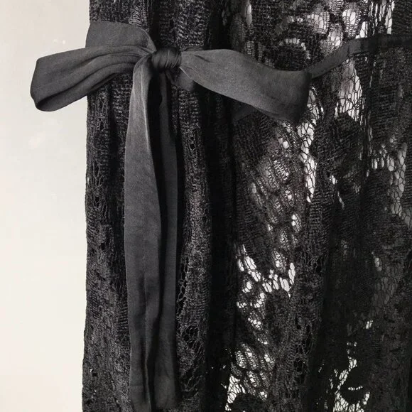 New Free People Women's Black Boho Lace Long Sleeve Dress Size Small - Picture 5 of 15